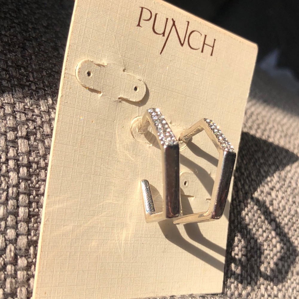 Silver Rhinestone Hoops - Picture 13 of 17